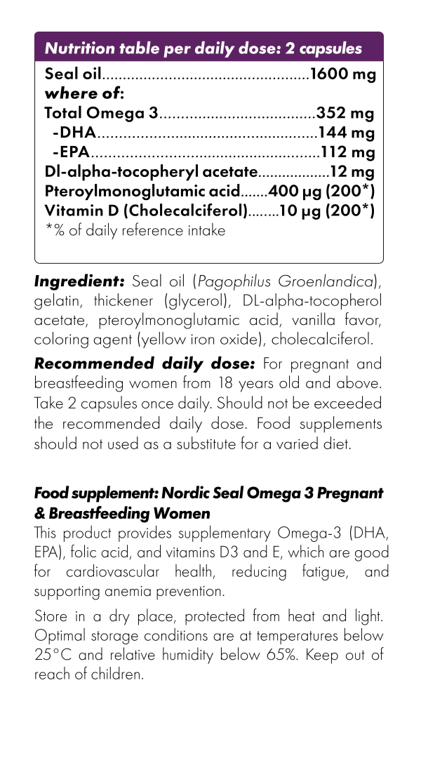 Nordic Seal Omega 3 Pregnant & Breastfeeding Women